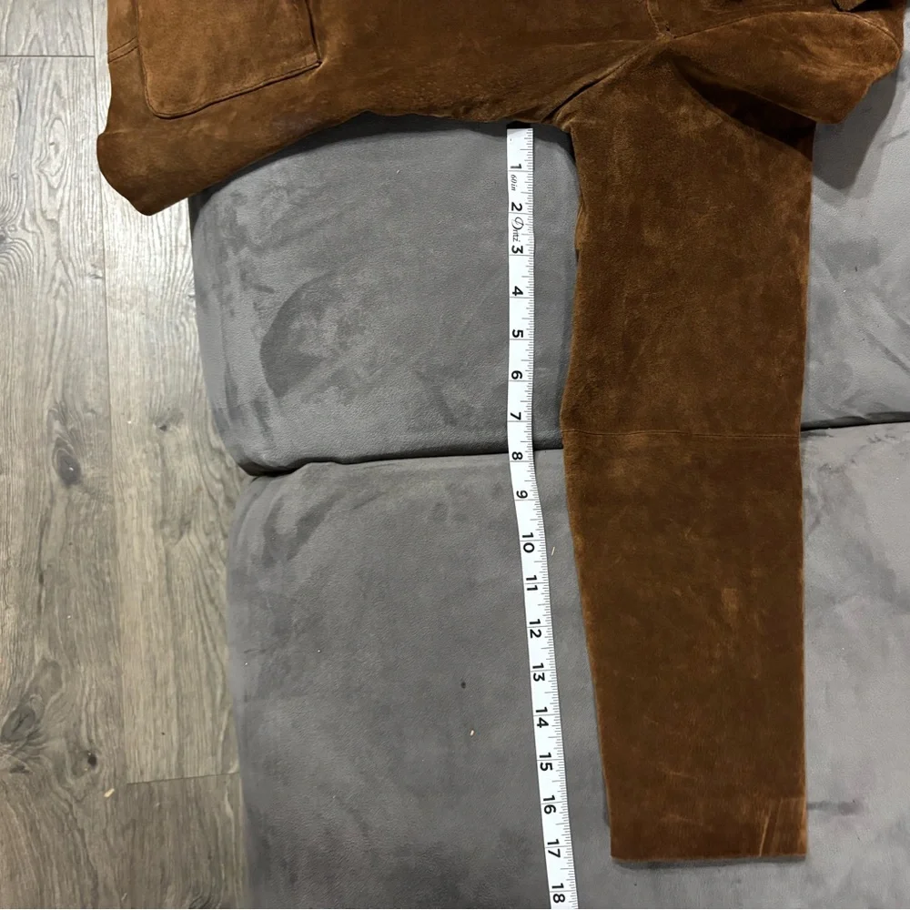 LAGUNA GIRL VINTAGE RETRO GENUINE SUEDE Brown Coat Lined Snap Closure Size M - Picture 9 of 12